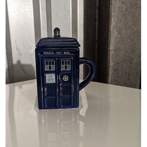 Doctor Who Tardis Ceramic Teapot Mug Zeon Blue Color Police Box